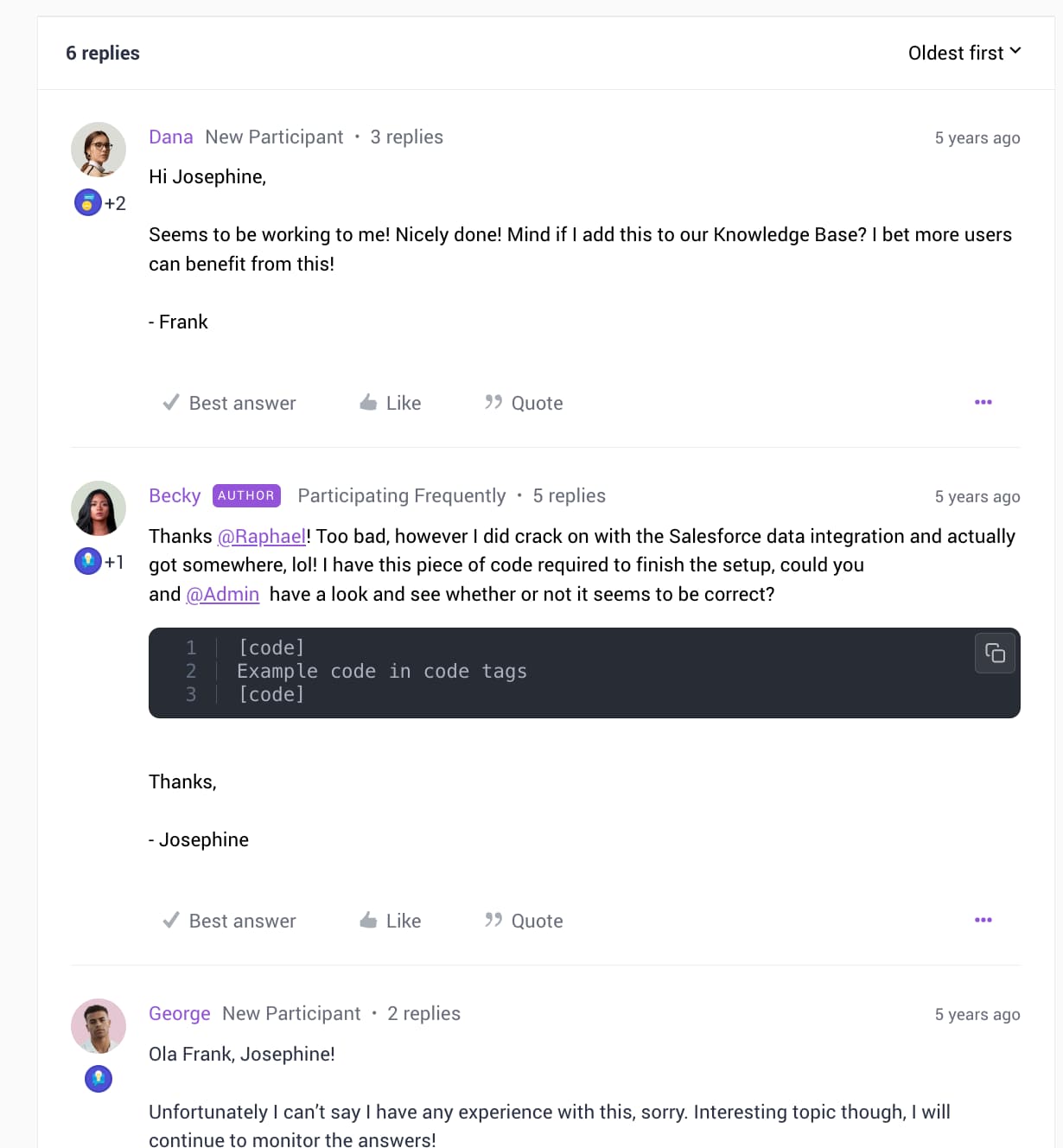Gainsight Communities before thread replies